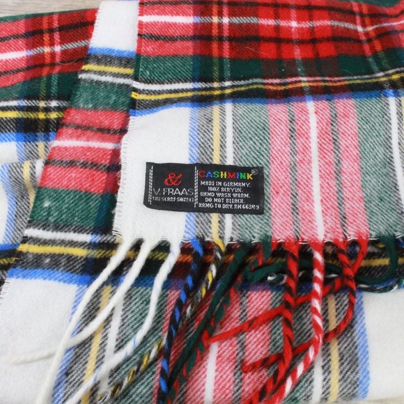 V. Fraas Multicolor Plaid Acrylic Cashmink Muffler Cold Weather Scarf Size OS - Picture 5 of 6